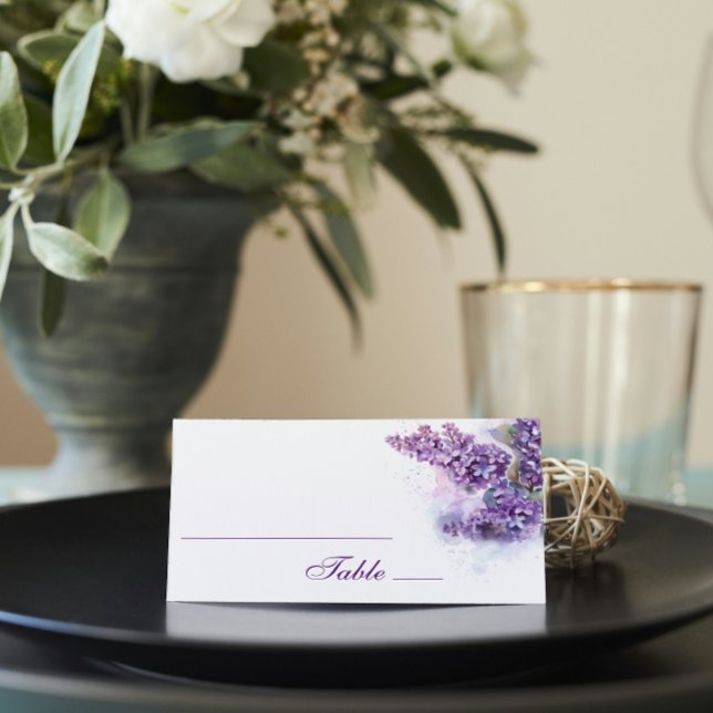 Carte De Placement Nuit de printemps de Lilacs aquarelle (Créateur téléchargé)