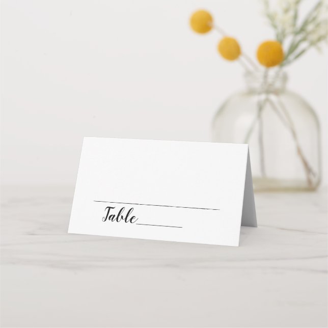 Carte De Placement Numéro de siège du Mariage de script simple et élé (Devant)
