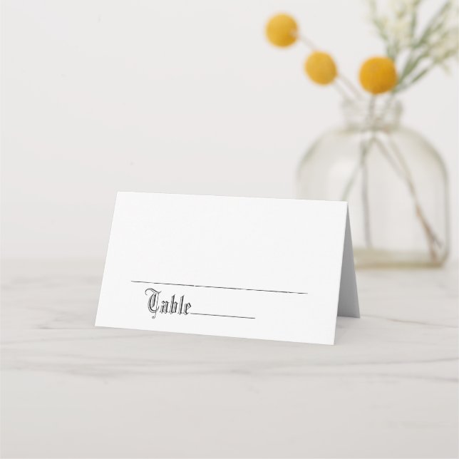 Carte De Placement Numéro de siège du Mariage de script simple et élé (Devant)