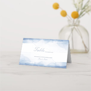 Carte De Placement Numéro de table aquarelle bleuet poussiéreux Seati