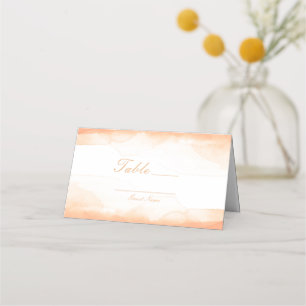 Carte De Placement Numéro de table aquarelle corail orange Assise