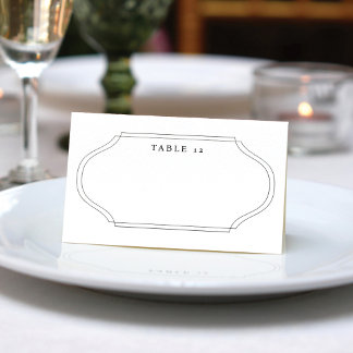Carte De Placement Numéro de table de cadre minimal et monogramme Mar