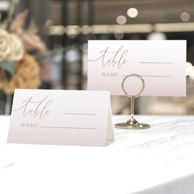 Carte De Placement Numéro de table de mariage à dégradé de rose doré  (Créateur téléchargé)
