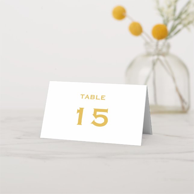 Carte De Placement Numéro de table de mariage arc-en-ciel doré (Devant)