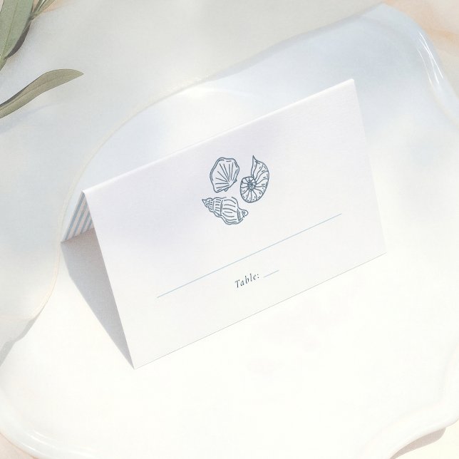 Carte De Placement Numéro de table de mariage bleu doodle fantaisiste (Créateur téléchargé)