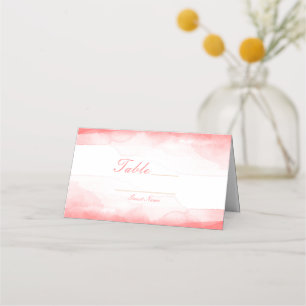 Carte De Placement Numéro de table de séjour aquarelle corail chaud