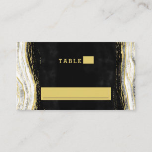 Carte De Placement Numéro de table du Mariage Black White & Gold
