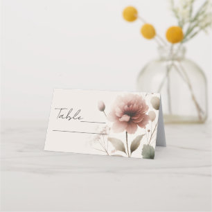 Carte De Placement Numéro de table floral rose de la rose du désert