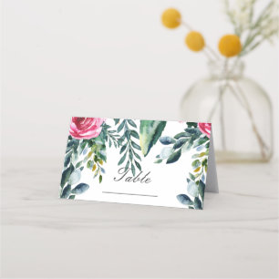 Carte De Placement Numéro de table floral vintage aquarelle botanique