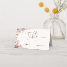 Numéro de table Magnolia poussiéreux rose élégant 