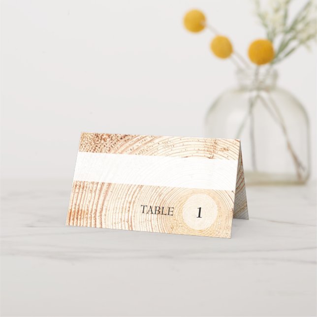 Carte De Placement Numéro de table personnalisé Mariage rustique bois (Devant)