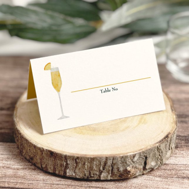 Carte De Placement Numéro de table pour brunch et champagne Mimosa Sh (Créateur téléchargé)