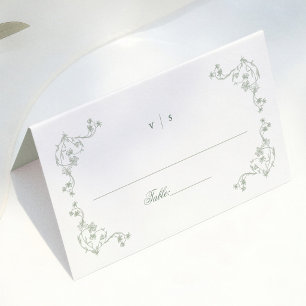 Carte De Placement Numéro de table pour invité de mariage vintage ver
