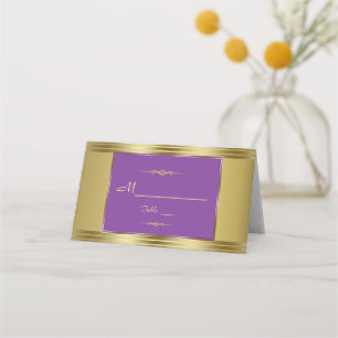 Carte De Placement Numéro de table Royal Purple and Gold Mariage