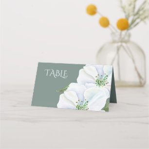 Carte De Placement Numéro de tableau Mariage de fleurs de pomme blanc