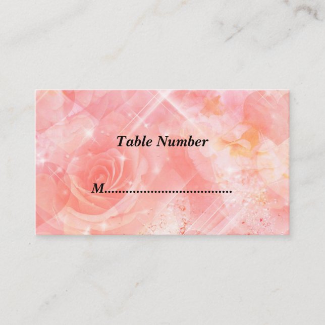Carte De Placement Numéros de table Fleurs roses (Devant)