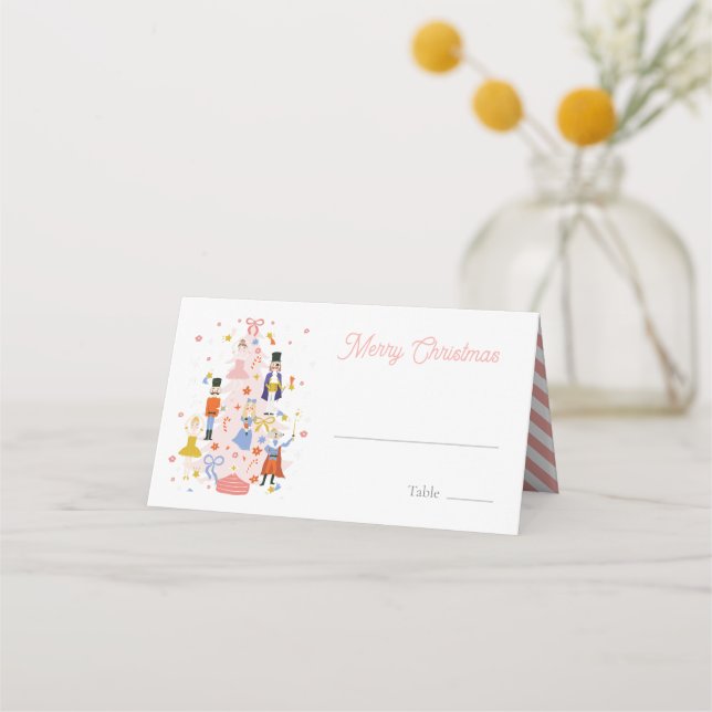 Carte De Placement Nutacker Pink Christmas Tree Holiday (Devant)