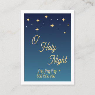 Carte De Placement O Holy Night Elegant Christmas Prayer Card