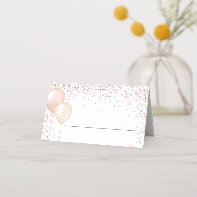Carte De Placement Occasion spéciale paillettes roses (Devant)