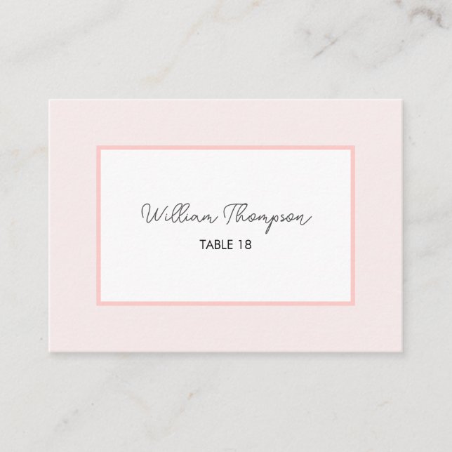 Carte De Placement Oh Baby Minimal Pink Script Baby Shower Place Card (Devant)