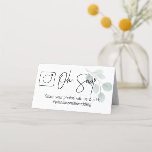 Carte De Placement OH SNAP Eucalyptus Carte de table pliée #hashtag