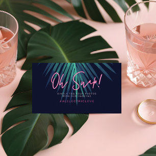 Carte De Placement "Oh Snap" Neon Pink Script Tropical Retro Mariage