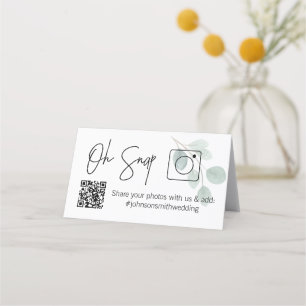Carte De Placement OH SNAP QR Code Eucalyptus Carte de table pliée