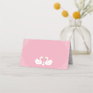 Carte De Placement Oiseau Baby shower de cygnes avec la Couronne Co-E