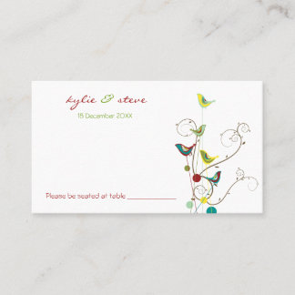 Carte De Placement Oiseaux d'été colorés et torrents Mariage lunaire
