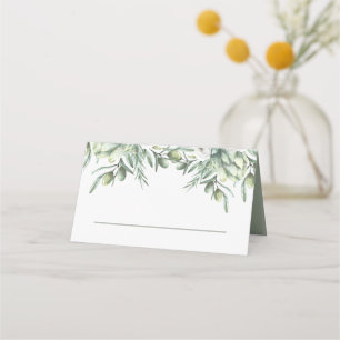 Carte De Placement Olives aquarelles. Elégant jardin mariage italien