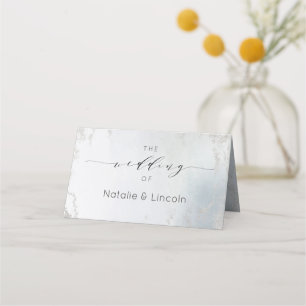 Carte De Placement Ombre Dusty Blue Frosted Réservé Mariage