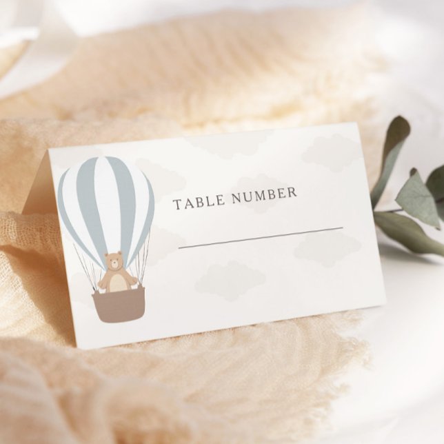 Carte De Placement On Peut Attendre | Baby Boy Blue Balloon Douche (Créateur téléchargé)