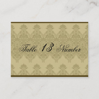 Carte De Placement Or Embossé Look Renaissance Mariage Numéro de tabl