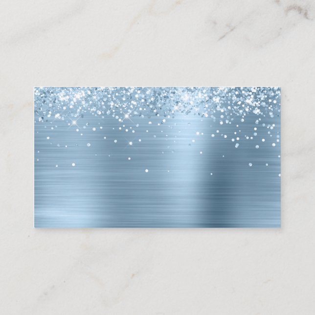 Carte De Placement Pailleté Bleu Clair Feuille Vierge (Dos)