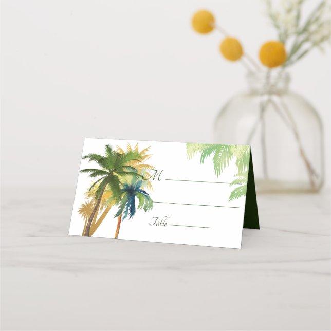 Carte De Placement Palm Tree Beach Wedding (Devant)
