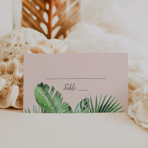 Carte De Placement Palme tropicale sauvage   Mariage blanc