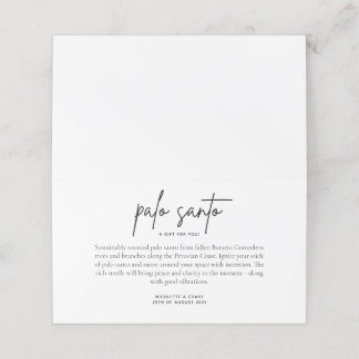 Carte De Placement Palo Santo Mariage Favoriser Carte Place