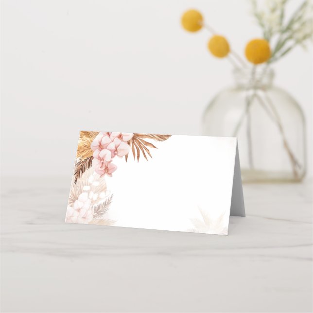 Carte De Placement Pampas Rose Floral Grass Terracotta Mariage (Devant)