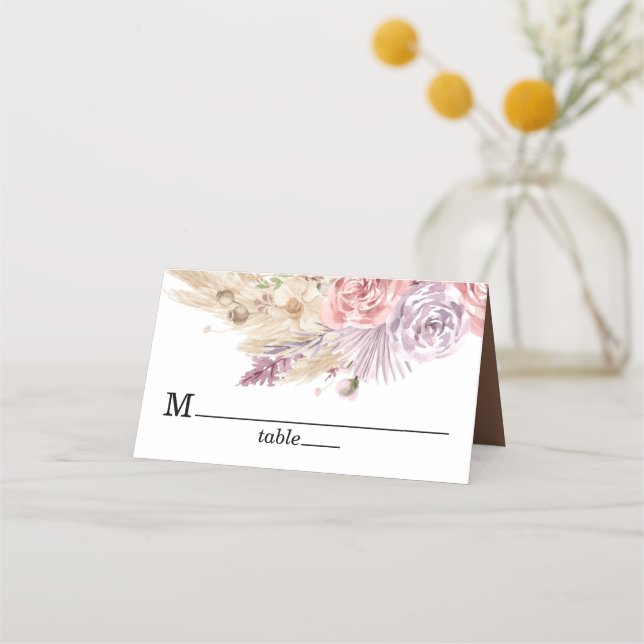 Carte De Placement Pampas séché Grass Floral Mariage Brown (Devant)