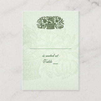 Carte De Placement Panier à fleurs classique Sage