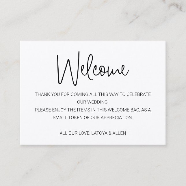 Carte De Placement Panier cadeau de bienvenue pour Mariage rustique d (Devant)