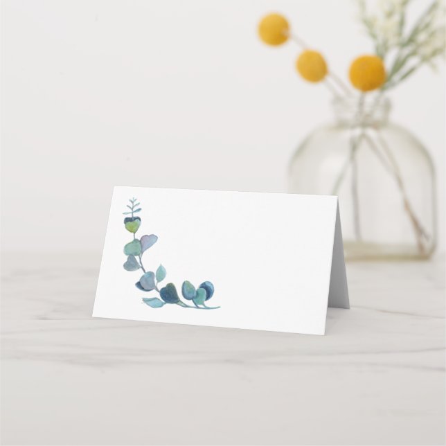Carte De Placement Papier Eucalyptus Vierge pour Mariage Écrit à la M (Devant)