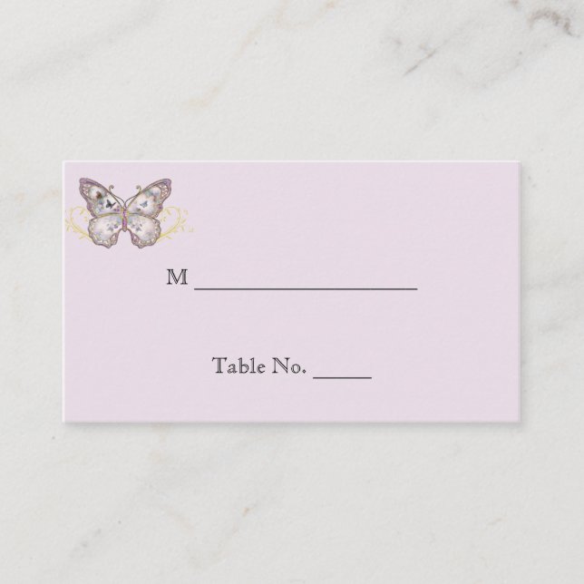 Carte De Placement Papillon de parties scintillant sur Lavender Maria (Devant)
