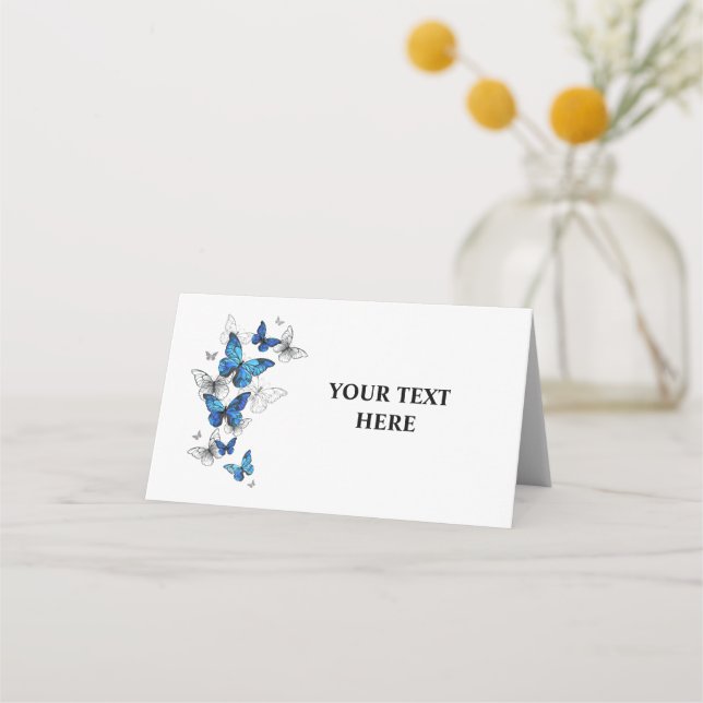 Carte De Placement Papillons volants bleus Morpho (Devant)