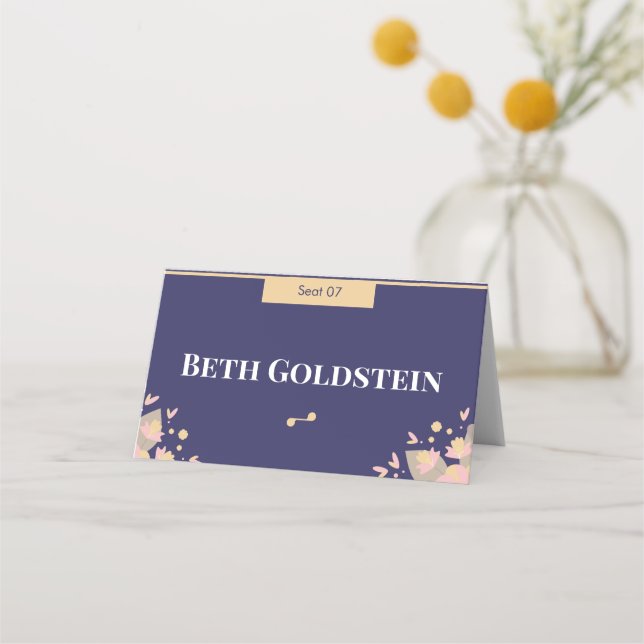 Carte De Placement Pâque violette (Devant)