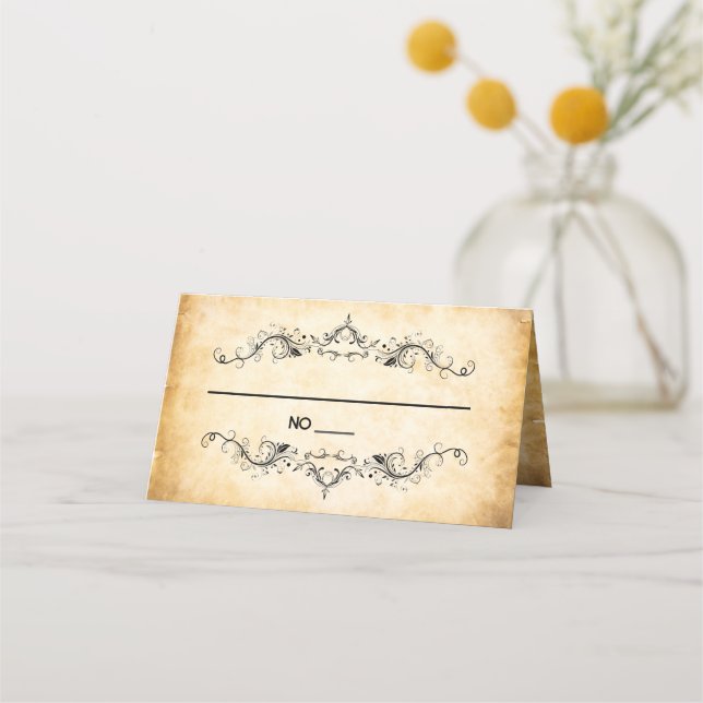 Carte De Placement Parchemin vintage Rustique (Devant)