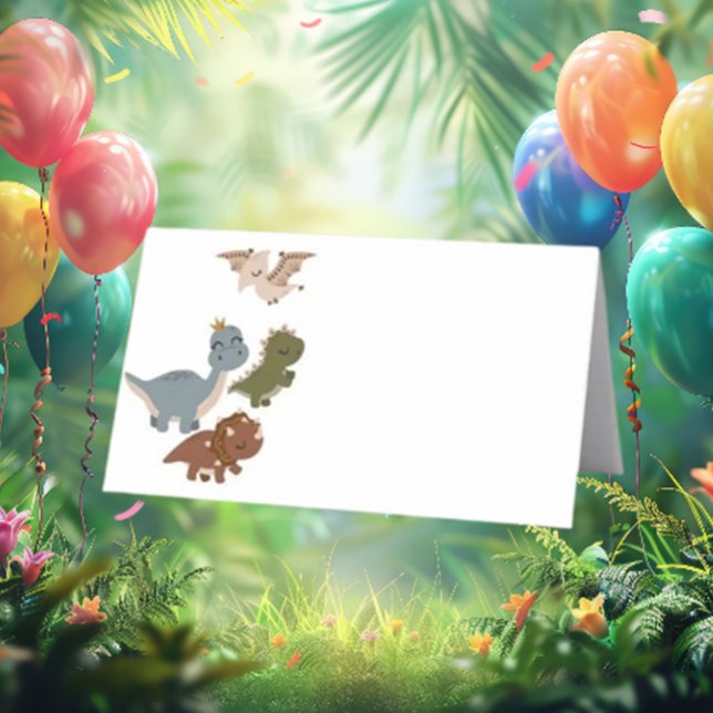 Carte De Placement Parti Boho Dinosaur (Make your Boho dinosaur party unforgettable with stylish place cards! )