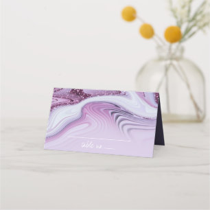 Carte De Placement Parties scintillant Abstraite Strata Mariage Lilac