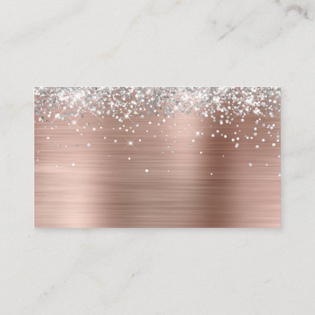 Carte De Placement Parties scintillant argent Rose or noir (Dos)