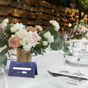 Carte De Placement Parties scintillant bleu marine brille noms mariag